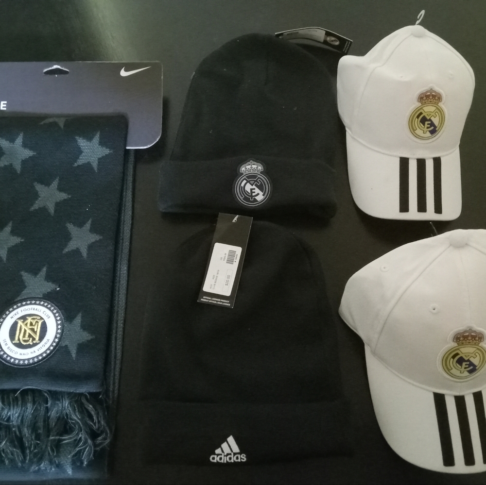 2 Adidas Beanies & 2 Hats & 1 Nike Scarf - Picture 2 of 2